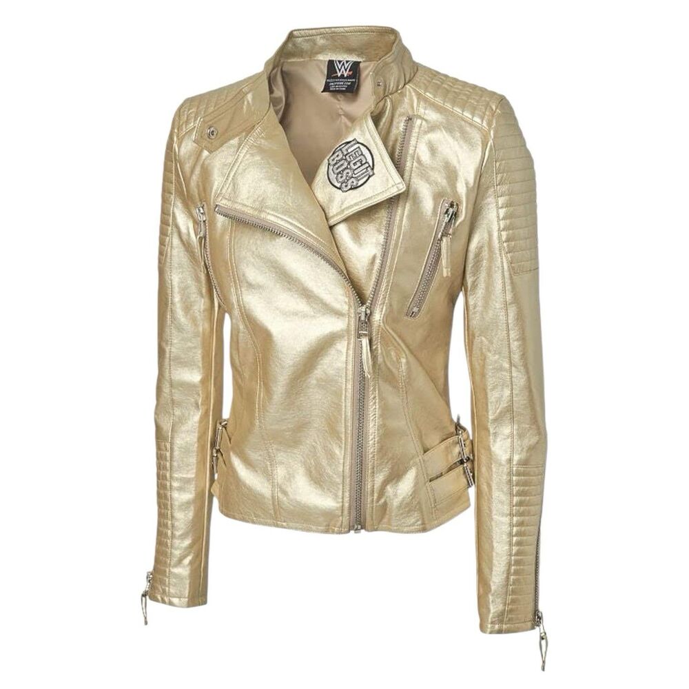 WWE Sasha Banks JacketWomen's XL Gold The Legit Boss Full Zip Mercedes Mone AEW - Picture 7 of 9